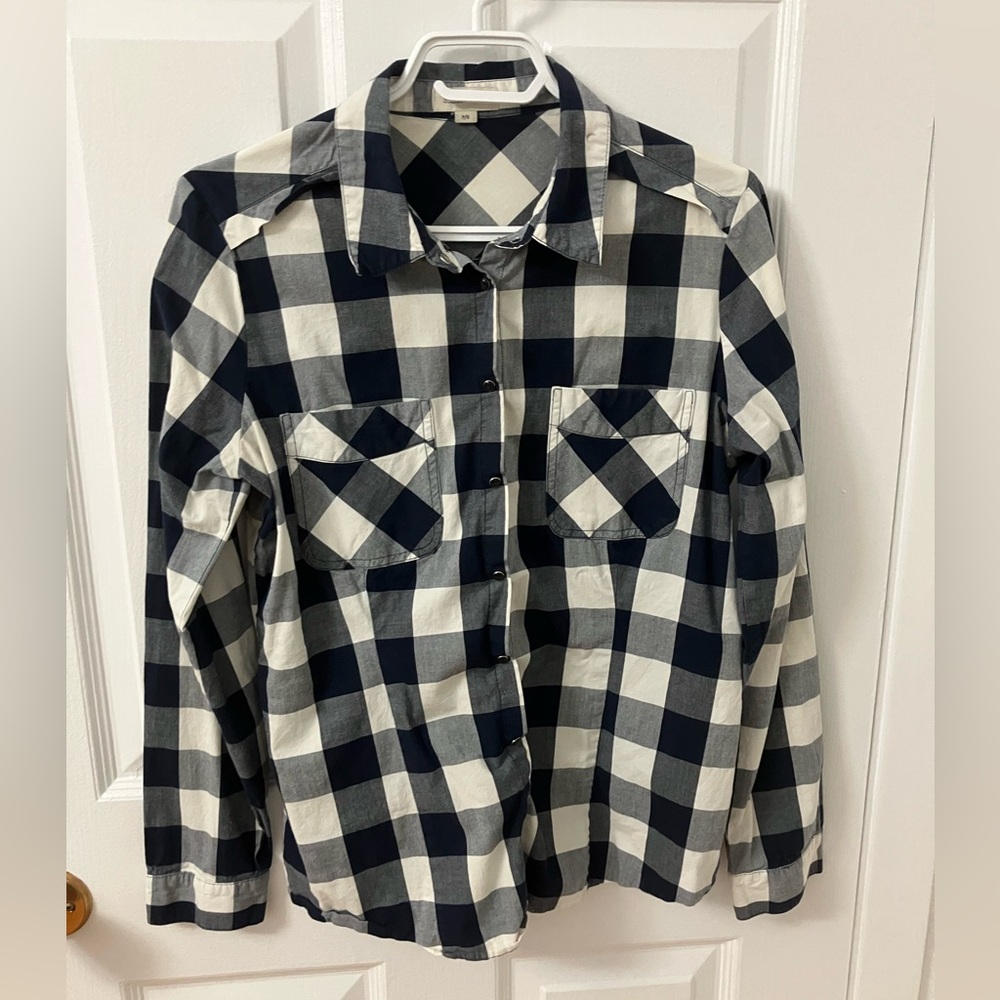 Smart Set Navy and White Plaid Shirt